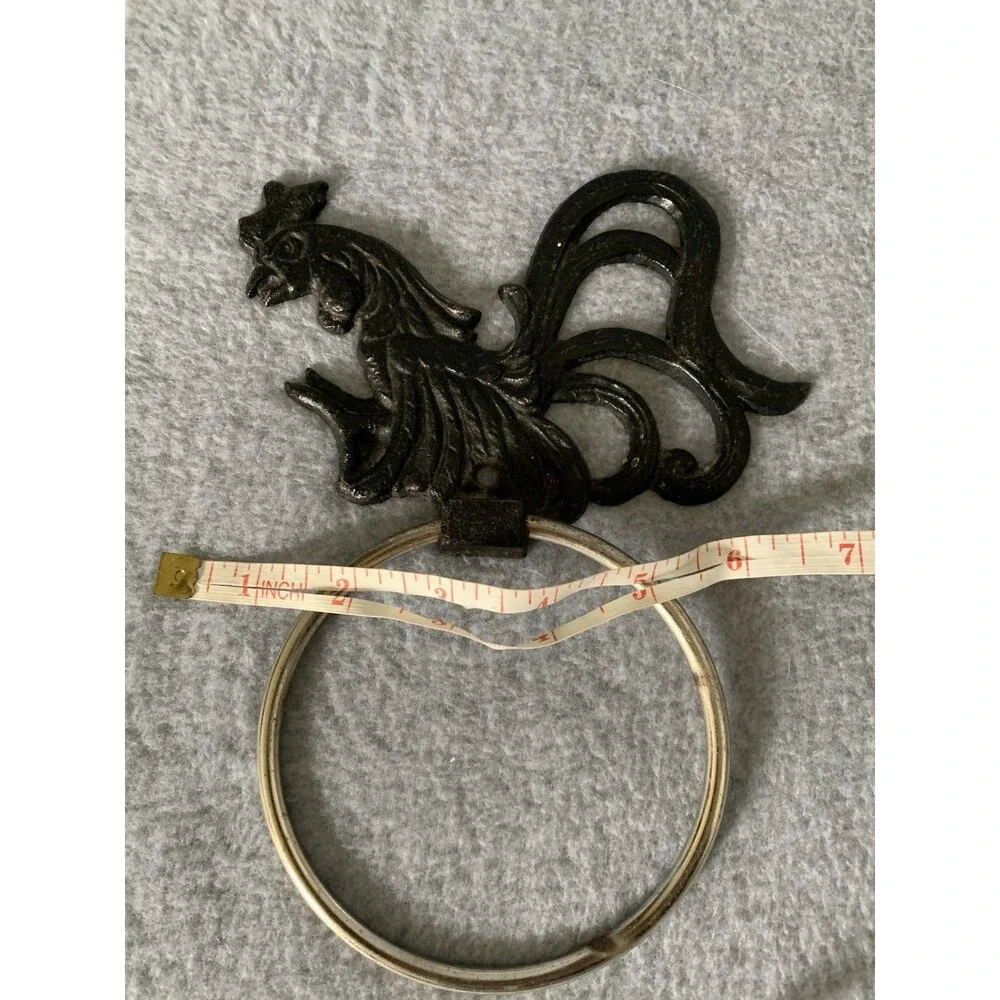 Unbranded | Bath | Cast Iron Rooster Farmhouse Wall Mounted Towel Ring ...